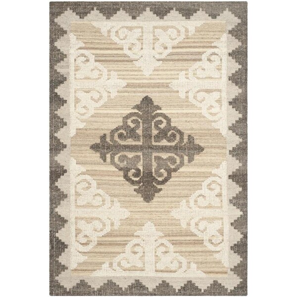 Safavieh Kenya Hand Knotted Rectangle RugBrown & Charcoal 6 x 9 ft. - KNY312A-6
