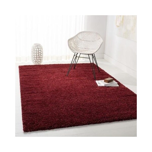 Safavieh 9 x 12 ft. August Shag 900 Power-Loomed Rectangle Rug Burgundy - AUG900S-9