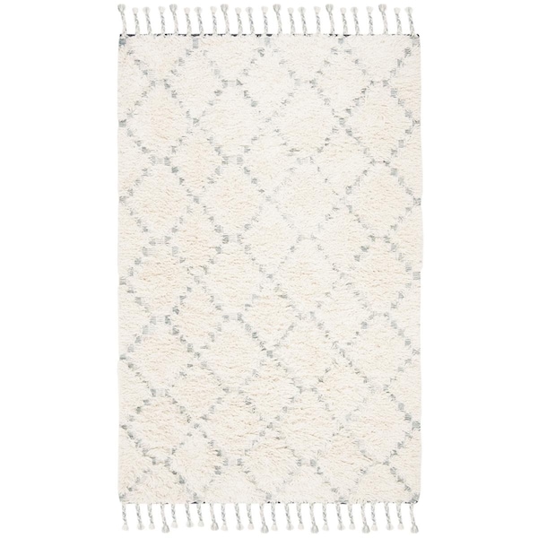 Safavieh Kenya Bohemian Rectangle Hand Knotted RugsBlue & Ivory 6 x 9 ft. - KNY604M-6