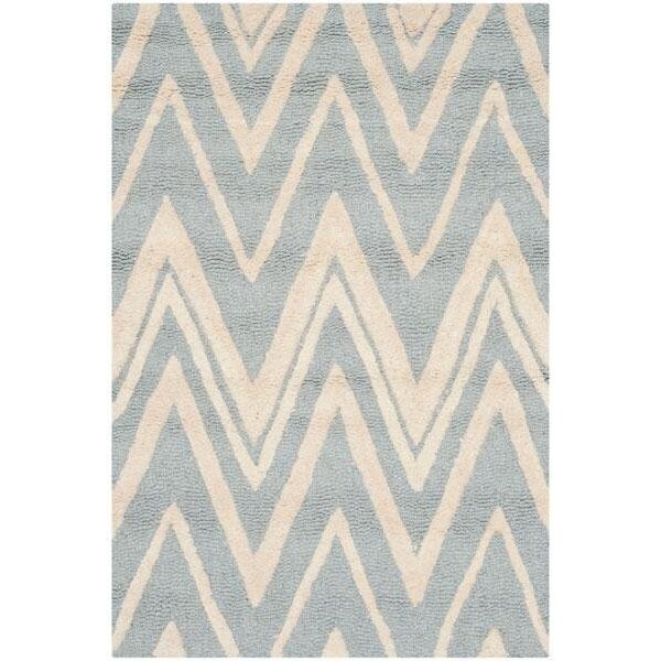 Safavieh Cambridge Hand Tufted Rectangle Rug- Blue - Ivory- 2 ft. 6 in. x 10 ft. - CAM711B-210