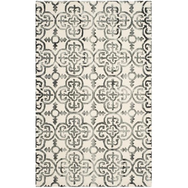Safavieh Dip Dyed Hand Tufted Rectangle Rug- Ivory - Charcoal- 2 x 3 ft. - DDY711D-2