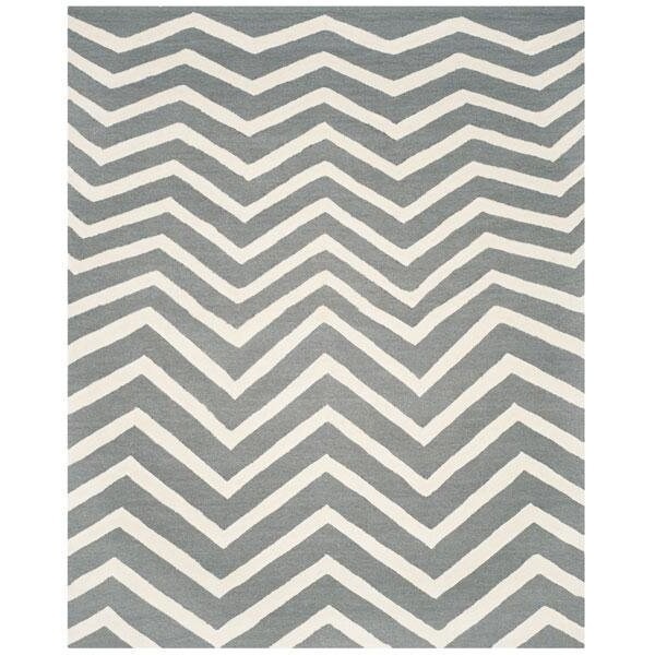 Safavieh Cambridge Hand Tufted Runner Rug- Dark Grey - Ivory- 2 ft. 6 in. x 10 ft. - CAM714D-210
