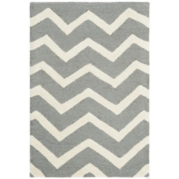 Safavieh Cambridge Hand Tufted Runner Rug- Dark Grey - Ivory- 2 ft. 6 in. x 10 ft. - CAM714D-210