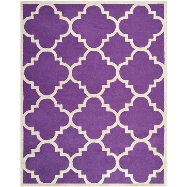 Safavieh Cambridge Hand Tufted Small Rectangle Rug- Purple - Ivory- 3 x 5 ft. - CAM140K-3
