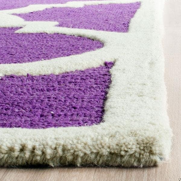 Safavieh Cambridge Hand Tufted Small Rectangle Rug- Purple - Ivory- 3 x 5 ft. - CAM140K-3