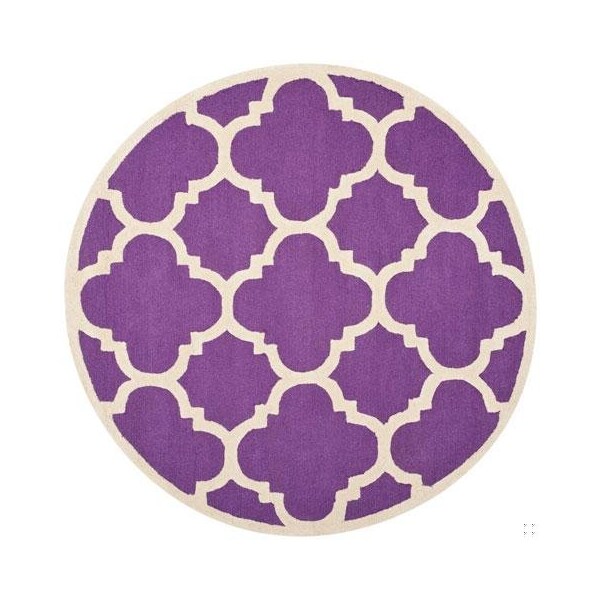 Safavieh Cambridge Hand Tufted Small Rectangle Rug- Purple - Ivory- 3 x 5 ft. - CAM140K-3