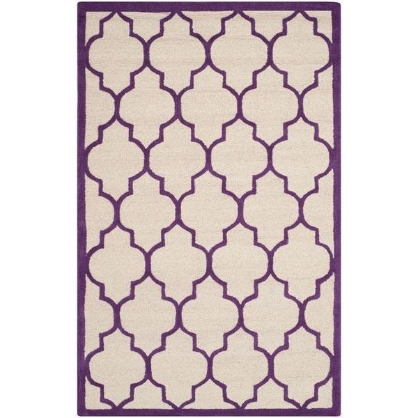 Safavieh Cambridge Hand Tufted Square RugIvory & Purple 6 x 6 ft. - CAM134V-6SQ