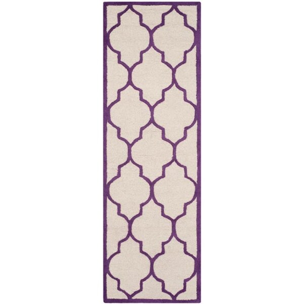 Safavieh Cambridge Hand Tufted Square RugIvory & Purple 6 x 6 ft. - CAM134V-6SQ