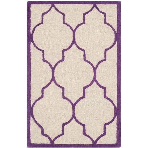 Safavieh Cambridge Hand Tufted Square RugIvory & Purple 6 x 6 ft. - CAM134V-6SQ