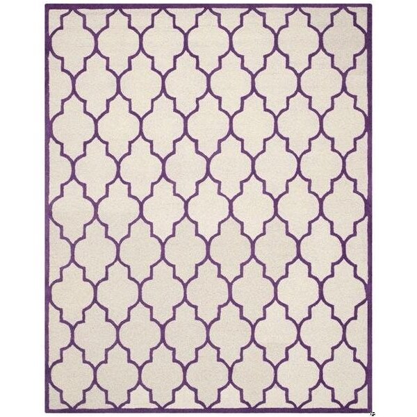 Safavieh Cambridge Hand Tufted Square RugIvory & Purple 6 x 6 ft. - CAM134V-6SQ