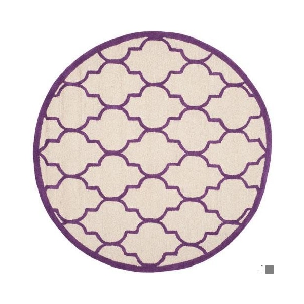 Safavieh Cambridge Hand Tufted Square RugIvory & Purple 6 x 6 ft. - CAM134V-6SQ