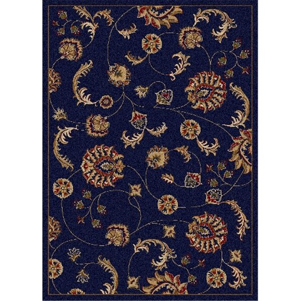 Auric Como Rectangular Navy Blue Traditional Italy Area Rug, 5 ft. 5 in. W x 7 ft. 7 in. H - AU2643545