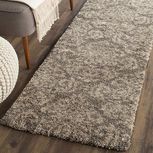 Safavieh 2 ft.-3 in. x 8 ft. Florida Shag Power Loomed Runner Rug, Smoke and Beige - SG460-7913-28