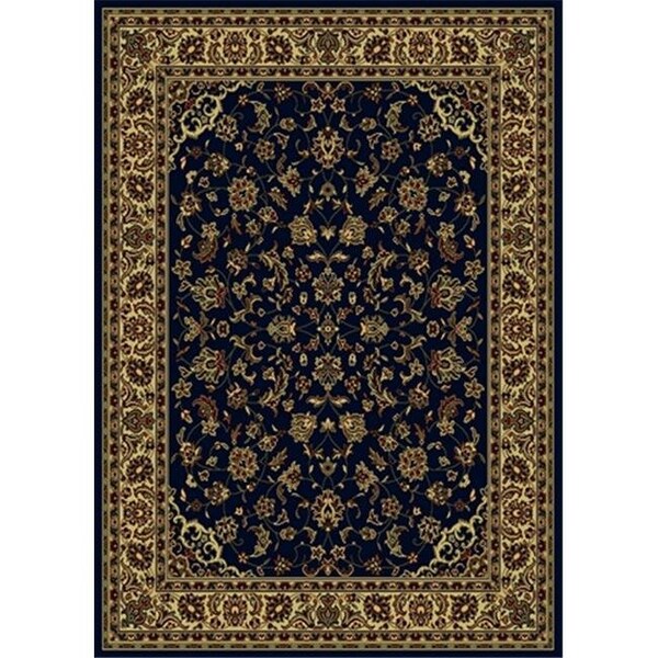 Auric 953-1340-NAVY Castello Rectangular Navy Blue Traditional Italy Area Rug; 3 ft. 3 in. W x 4 ft. 11 in. H - AU1614901