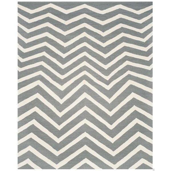 Safavieh Cambridge Hand Tufted Rectangle RugDark Grey & Ivory 3 x 5 ft. - CAM714D-3