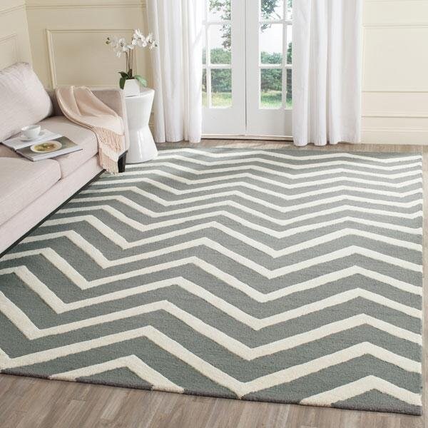 Safavieh Cambridge Hand Tufted Rectangle RugDark Grey & Ivory 3 x 5 ft. - CAM714D-3