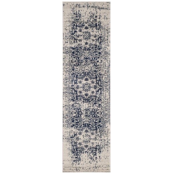 Safavieh 2 ft.-3 in. x 16 ft. Madison Power Loomed Runner Area Rug, Cream and Navy - MAD603D-216