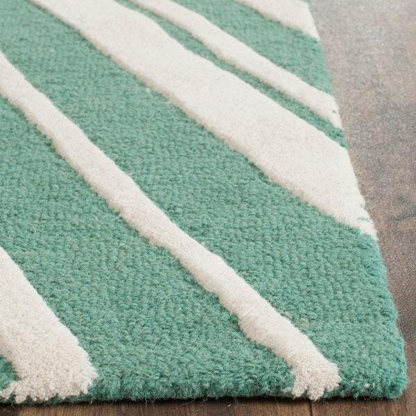 Safavieh 6 x 6 ft. Cambridge Hand Tufted Square Area RugTeal & Ivory - CAM711T-6SQ