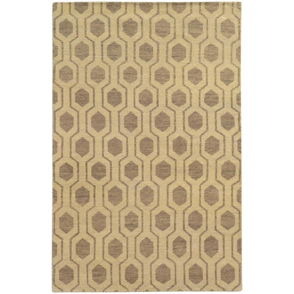 Espectaculo Maddox 5650 Hand Knotted Wool Runner Rug, Beige - 52 ft. 6 in. x 10 ft. - ES1862358