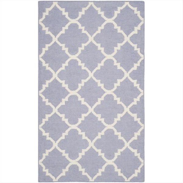 Safavieh 3 Ft. X 5 Ft. Rectangle Contemporary Dhurries- Purple And Ivory- Flatweave Rug - DHU554J-3