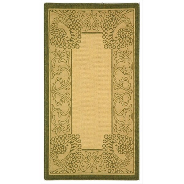 Safavieh 2 Ft. -7 In. X 5 Ft. Small Rectangle Indoor-Outdoor Courtyard- Natural And Olive- Machine Made Rug - CY2965-1E01-3