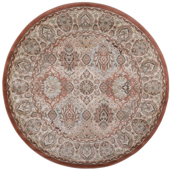 Auric Garda Round Oriental Rugs - Terracotta - 5 ft. 3 in. - AU3180513