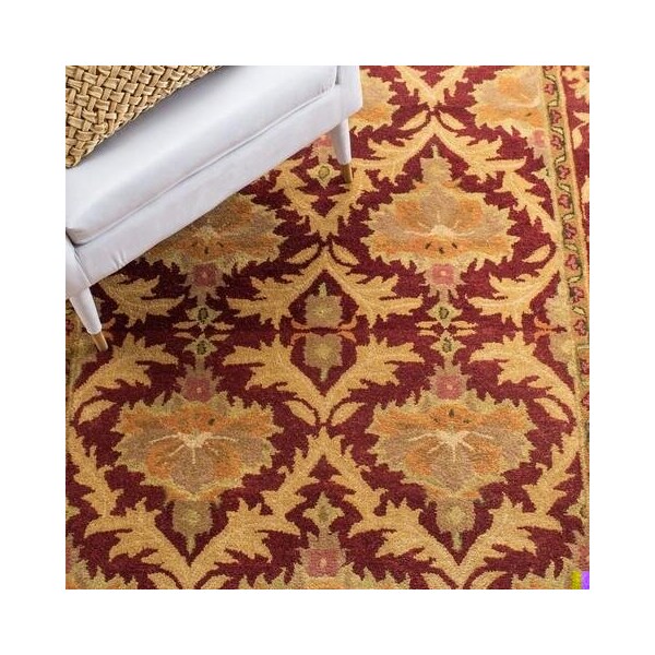 Safavieh 3 x 5 ft. Accent Traditional Antiquity- Wine and Gold Hand Tufted Rug - AT54A-3