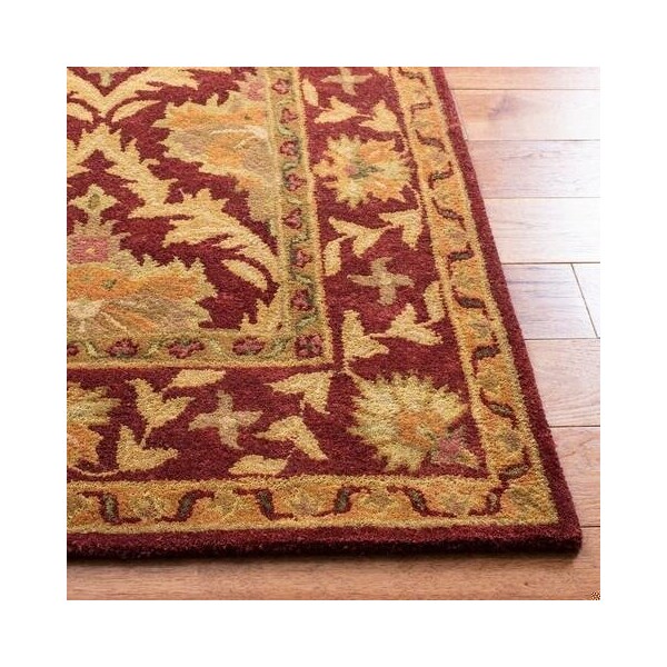 Safavieh 3 x 5 ft. Accent Traditional Antiquity- Wine and Gold Hand Tufted Rug - AT54A-3