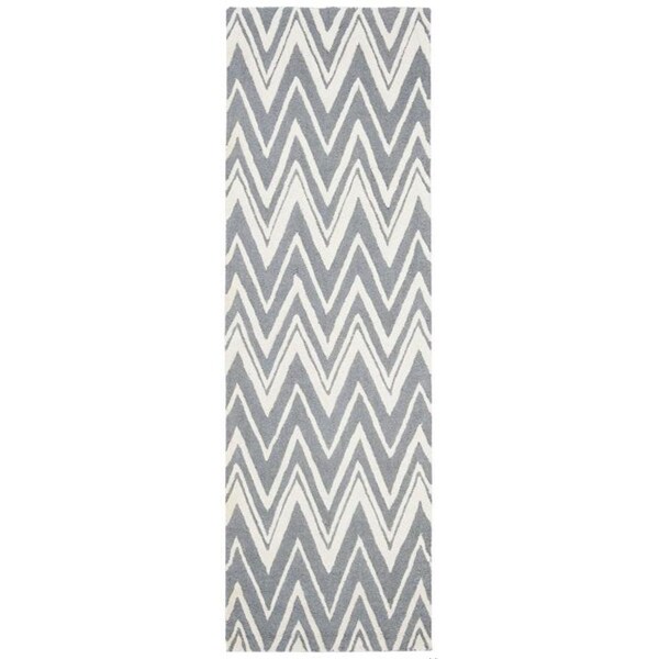 Safavieh 6 x 6 ft. Cambridge Hand Tufted Round Area RugDark Grey & Ivory - CAM711D-6R