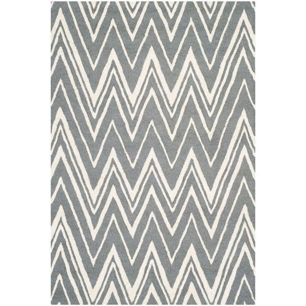 Safavieh 6 x 6 ft. Cambridge Hand Tufted Round Area RugDark Grey & Ivory - CAM711D-6R