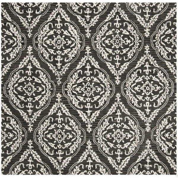 Safavieh Blossom Hand Tufted Rectangle RugCharcoal & Ivory 5 x 8 ft. - BLM602H-5