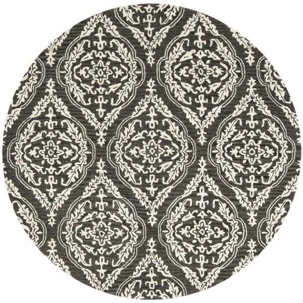 Safavieh Blossom Hand Tufted Rectangle RugCharcoal & Ivory 5 x 8 ft. - BLM602H-5