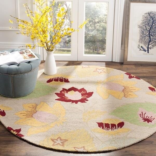 Safavieh 2 x 3 ft. Accent Country and Floral Blossom- Ivory and Multi Hand Hooked Rug - BLM786A-2