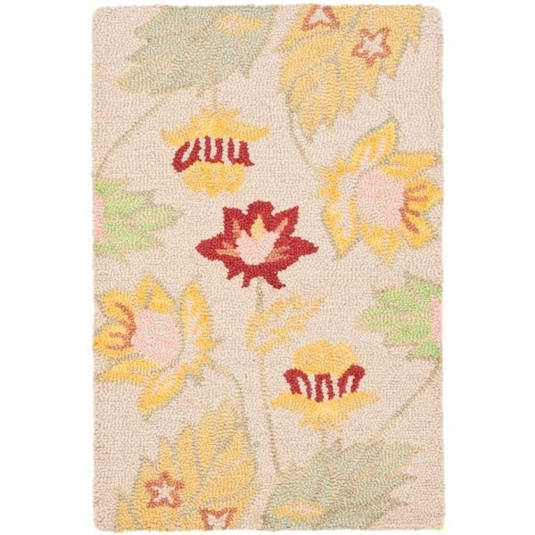 Safavieh 2 x 3 ft. Accent Country and Floral Blossom- Ivory and Multi Hand Hooked Rug - BLM786A-2