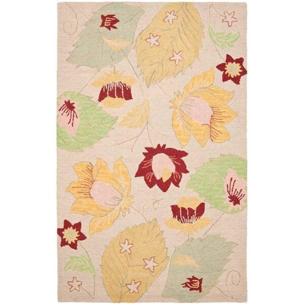 Safavieh 2 x 3 ft. Accent Country and Floral Blossom- Ivory and Multi Hand Hooked Rug - BLM786A-2
