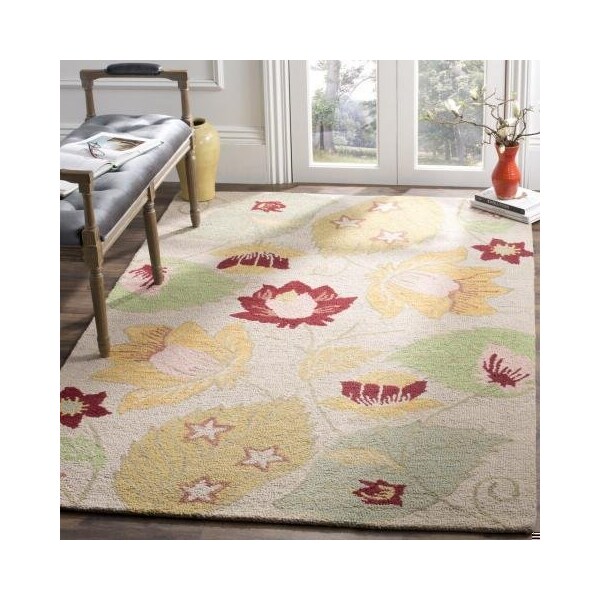 Safavieh 2 x 3 ft. Accent Country and Floral Blossom- Ivory and Multi Hand Hooked Rug - BLM786A-2