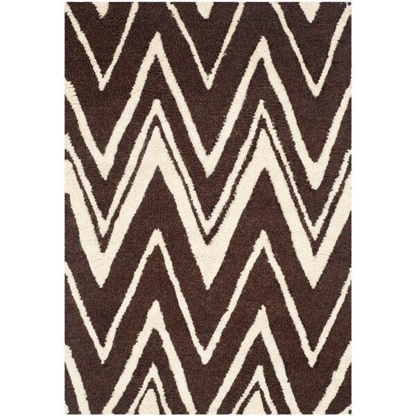 Safavieh 8 x 10 ft. Cambridge Hand Tufted Large Rectangle Area RugBrown & Ivory - CAM711R-8
