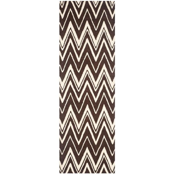 Safavieh 8 x 10 ft. Cambridge Hand Tufted Large Rectangle Area RugBrown & Ivory - CAM711R-8