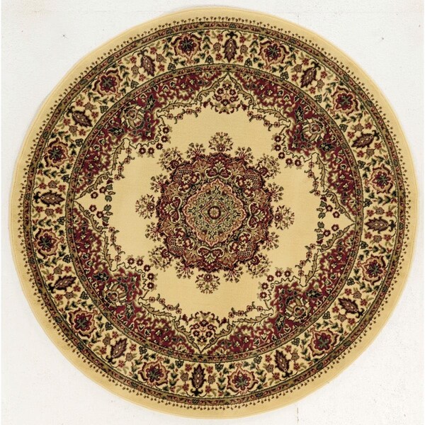 Auric 1191-2225-IVORY 5 ft.3 Round Castello Area Rug - Ivory - AU3174552