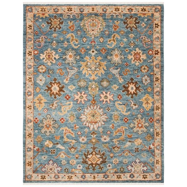 Safavieh 10 x 14 ft. Samarkand Hand Knotted Rectangle Area Rug, Blue - SRK113M-10