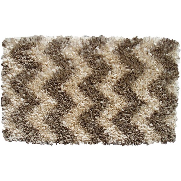 Manmade Shaggy Raggy Ntrl Chevron Rug - MA948507