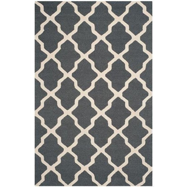 Safavieh Cambridge Hand Tufted Accent Rug- Dark Grey - Ivory- 2 x 3 ft. - CAM121X-2