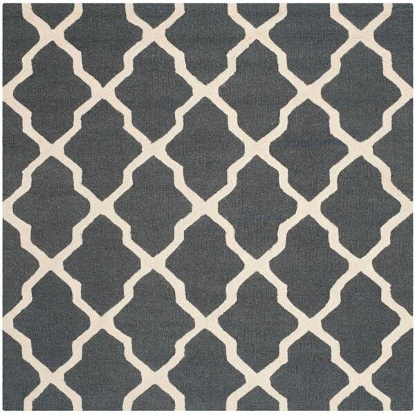 Safavieh Cambridge Hand Tufted Accent Rug- Dark Grey - Ivory- 2 x 3 ft. - CAM121X-2