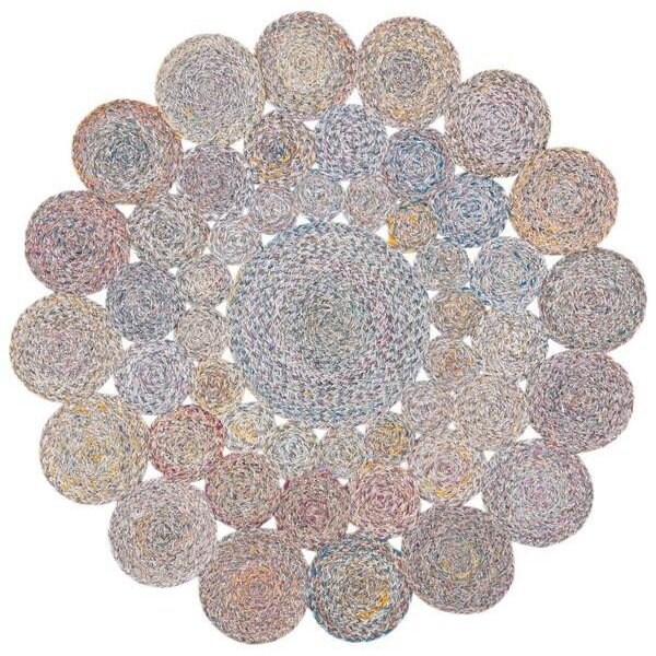 Safavieh 3 x 3 ft. Cape Cod Round Area RugBlue & Yellow - CAP226C-3R