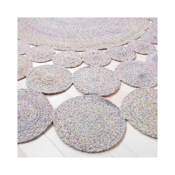Safavieh 3 x 3 ft. Cape Cod Round Area RugBlue & Yellow - CAP226C-3R
