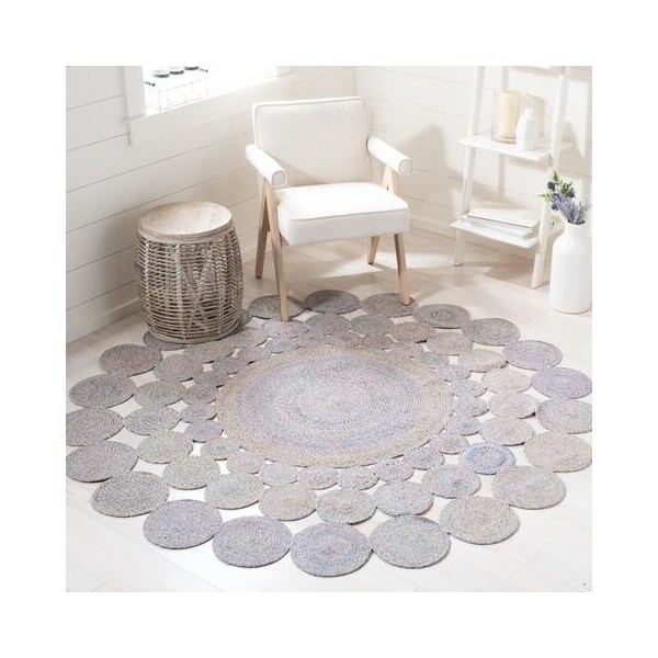 Safavieh 3 x 3 ft. Cape Cod Round Area RugBlue & Yellow - CAP226C-3R