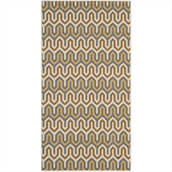 Safavieh 2 Ft. - 7 In. X 5 Ft. Rectangle- Indoor - Outdoor Hampton Brown And Camel Power Loomed Rug - HAM516AB-3