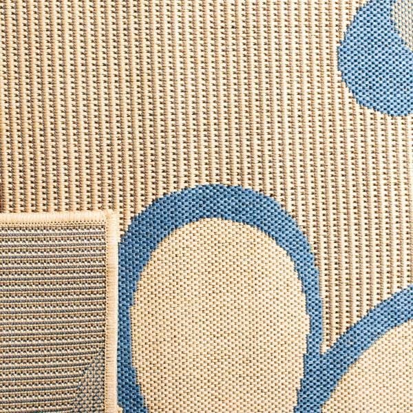Safavieh 2 Ft. X 3 Ft. -7 In. Accent Indoor-Outdoor Courtyard- Natural Brown And Blue- Machine Made Rug - CY4035B-2
