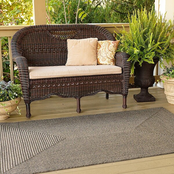 Homespice Decor 20 x 30 in. Smoke Ultra Durable Oval Braided Rug - Grey - 321688