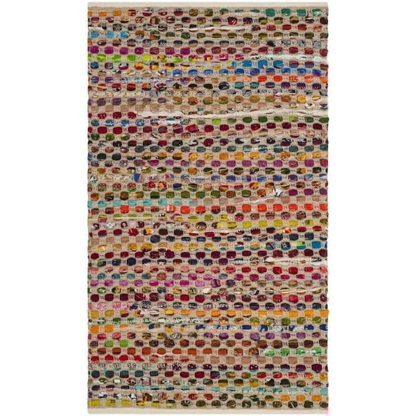 Safavieh 4 x 6 ft. Small Rectangle Cape Cod Hand Woven Rug, Natural and Multi Color - CAP302A-4